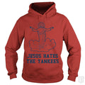 SunFrog-Busted BustedTees Hoodie / Red / S Jesus Hates the Yankees
