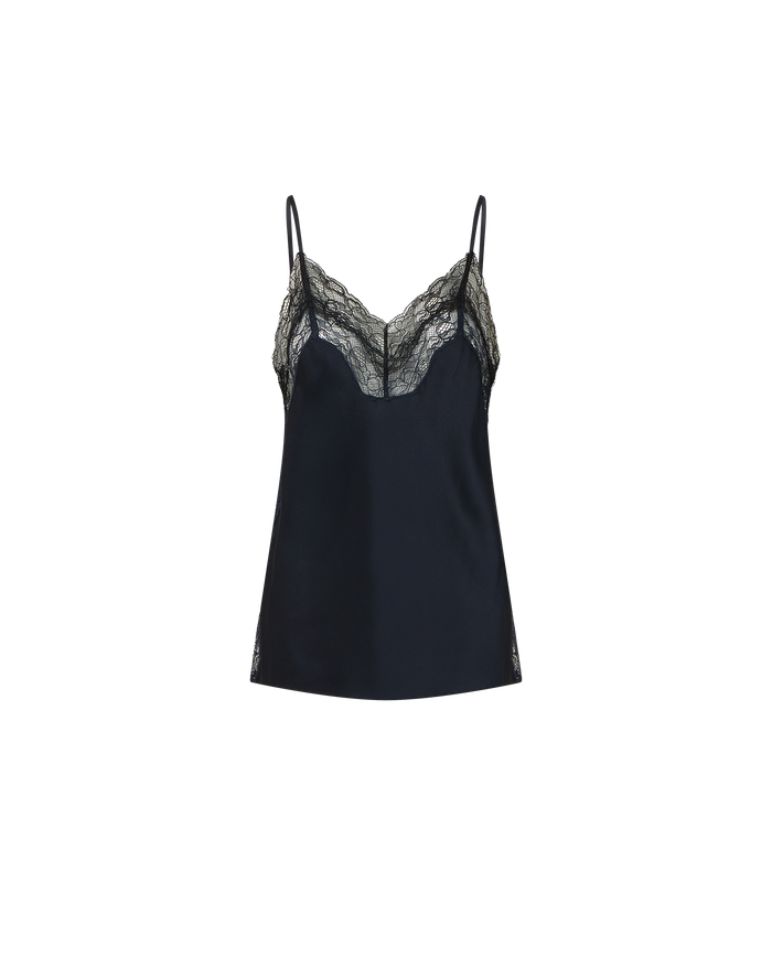 Veronica Beard Johanan Lace-Trim Camisole - Navy