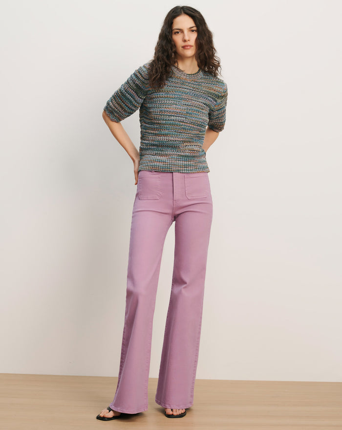Veronica Beard Joplin Patch-Pocket Flare Jean - Orchid Haze