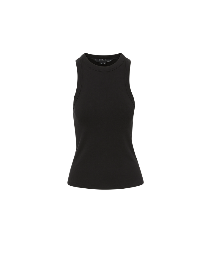 Veronica Beard Jordyn Cropped Tank Top - Black