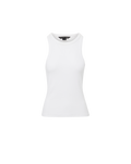 Veronica Beard Jordyn Cropped Tank Top - White