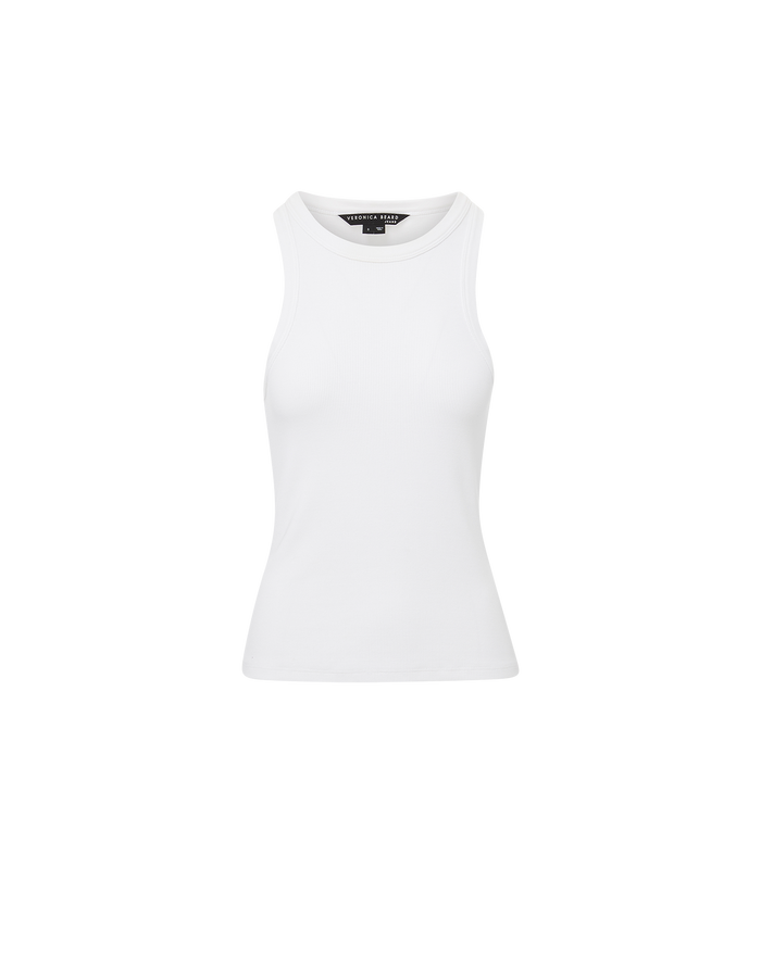 Veronica Beard Jordyn Cropped Tank Top - White
