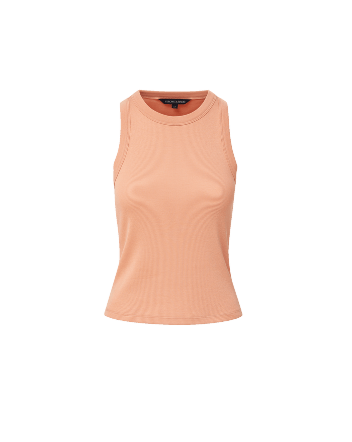 Veronica Beard Jordyn Cropped Tank Top - Muted Clay