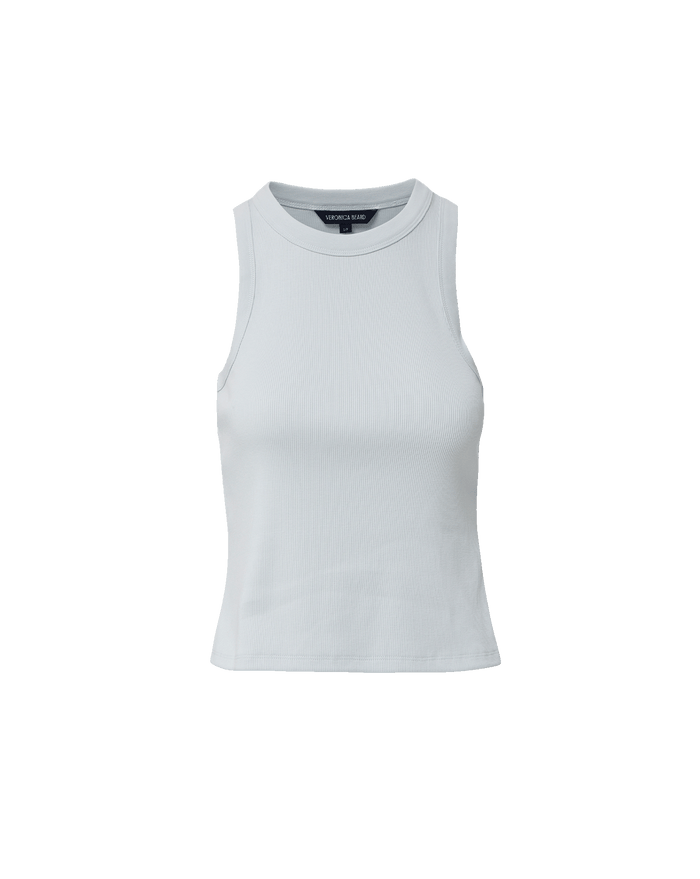 Veronica Beard Jordyn Cropped Tank Top - River Mist