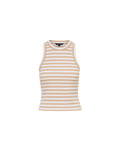 Veronica Beard Jordyn Cropped Tank Top Khaki/White