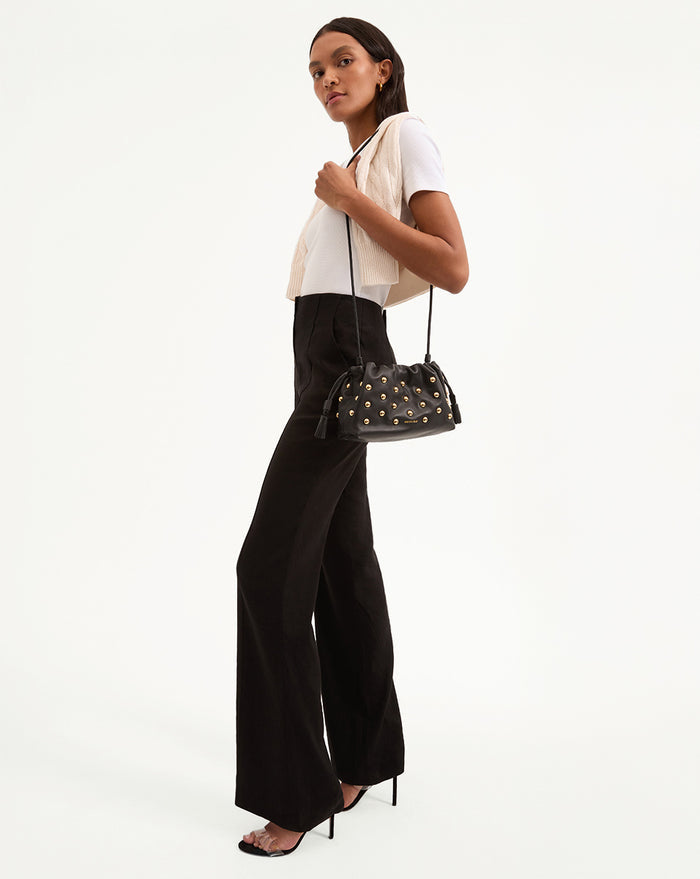 Veronica Beard Komi Stretch-Linen Pant - Black