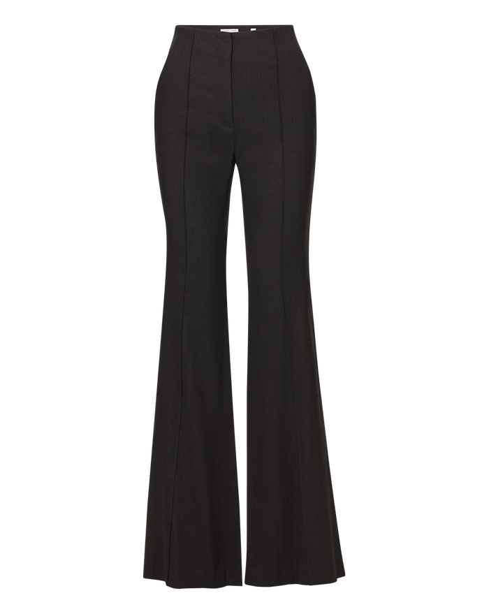 Veronica Beard Komi Stretch-Linen Pant - Black