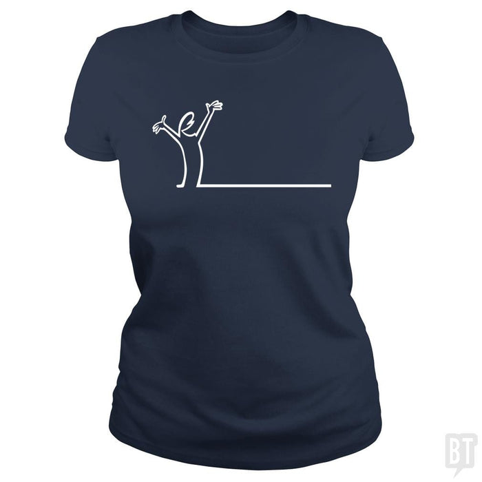 SunFrog-Busted Funky Hippo Classic Ladies Tee / Navy Blue / S La Linea