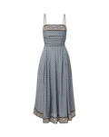 Veronica Beard Lana Scarf-Print Midi Dress - Blue Jay Multi