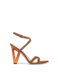 Veronica Beard Lanaya Suede Ankle-Wrap Sandal - Chestnut