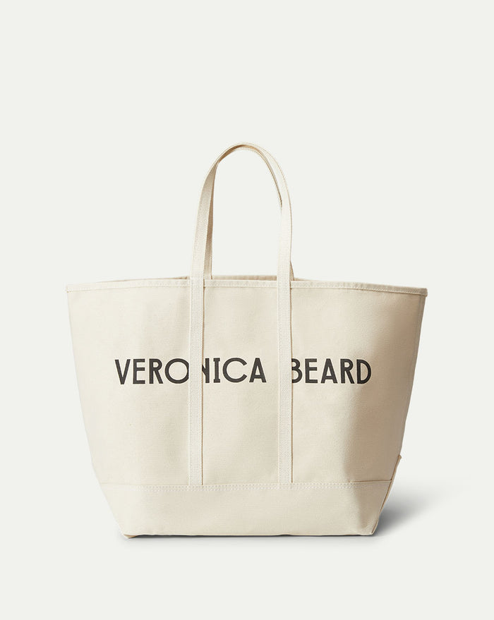 Veronica Beard Large Canvas Logo Tote - Natural