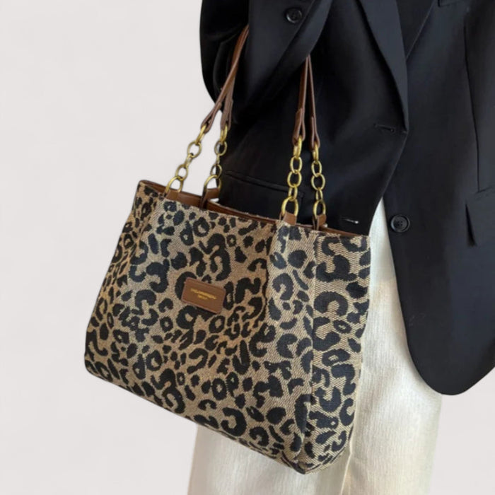 Lévrier – Leopard Canvas Einkaufstasche