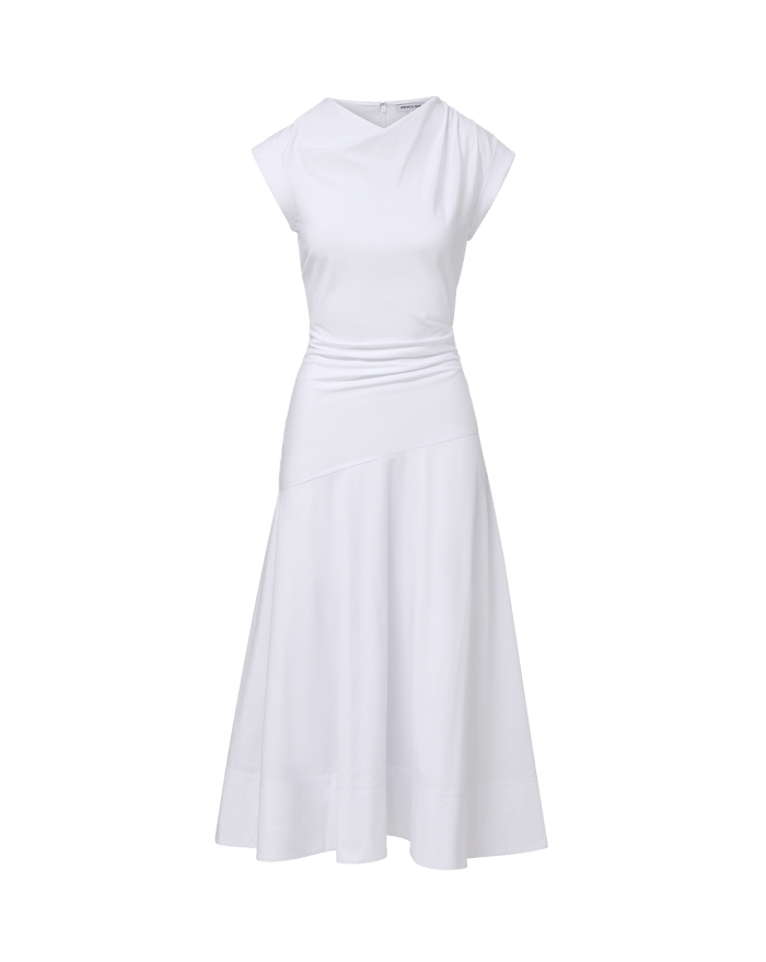 Veronica Beard Lisette Cotton Poplin Midi Dress - White