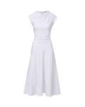 Veronica Beard Lisette Cotton Poplin Midi Dress - White
