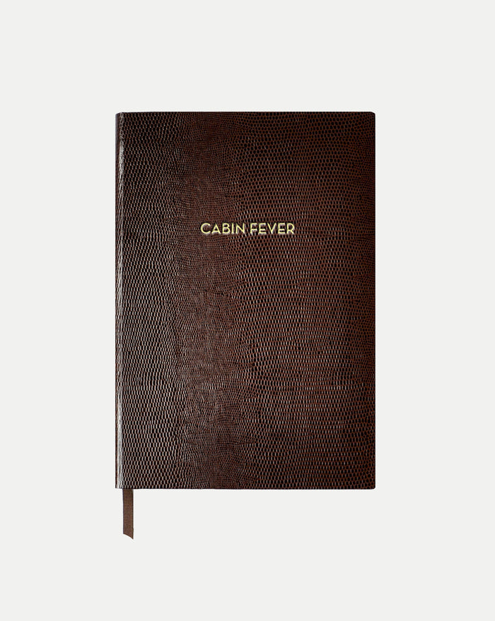 Veronica Beard Lizard-Embossed Notebook - Chocolate