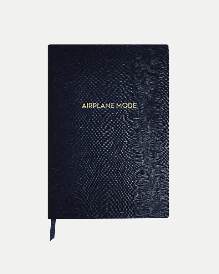 Veronica Beard Lizard-Embossed Notebook - Midnight