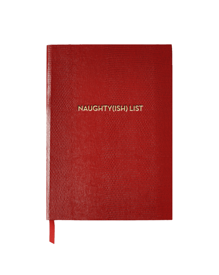 Veronica Beard Lizard-Embossed Notebook Red