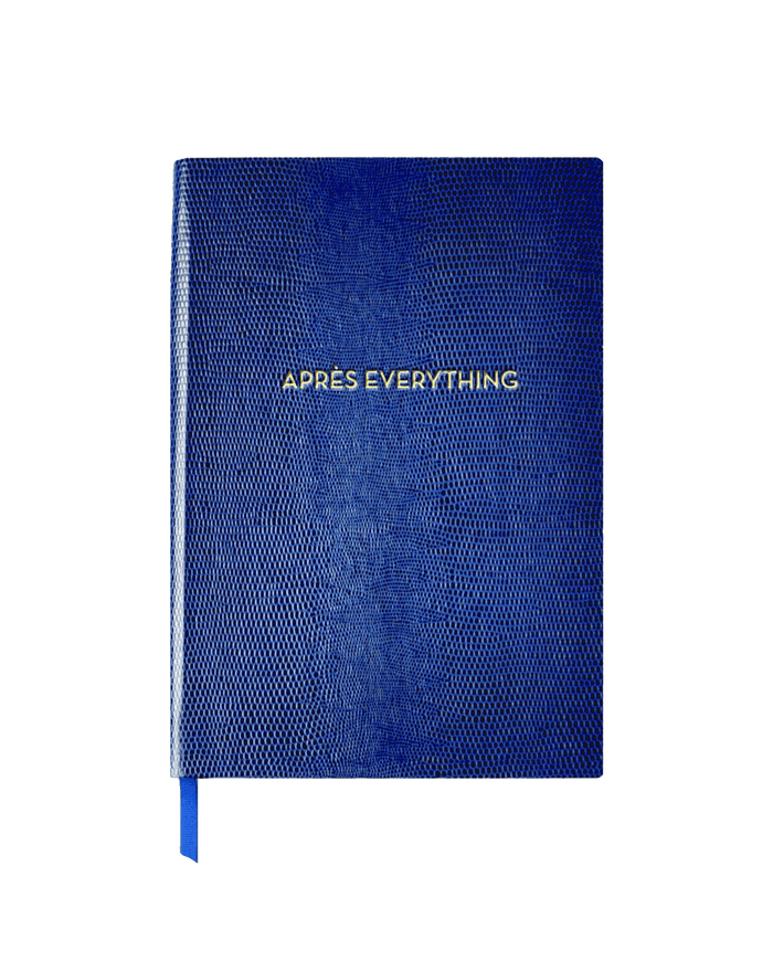Veronica Beard Lizard-Embossed Notebook Blue
