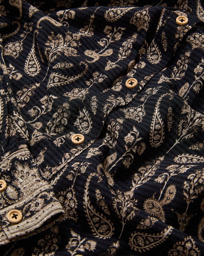 Veronica Beard Lloyd Paisley Button-Down Shirt - Black Multi