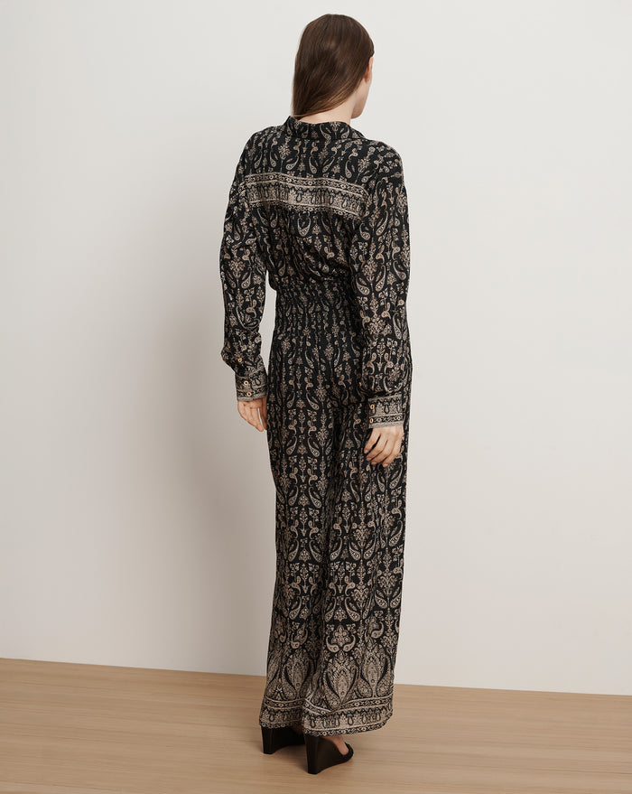 Veronica Beard Lloyd Paisley Button-Down Shirt - Black Multi