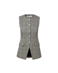 Veronica Beard Lois Linen Vest - Black Multi