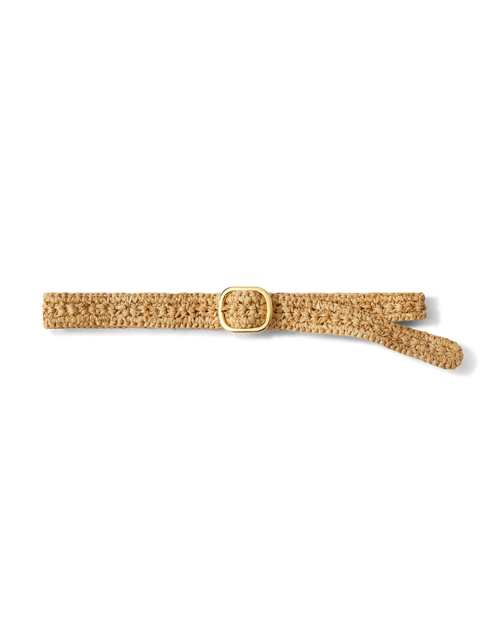 Veronica Beard Loop Raffia Belt - Natural