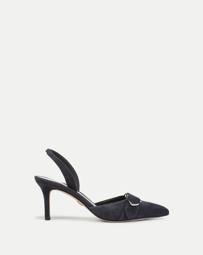 Veronica Beard Loralyn Slingback Buckle Heel - Navy