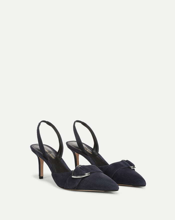 Veronica Beard Loralyn Slingback Buckle Heel - Navy