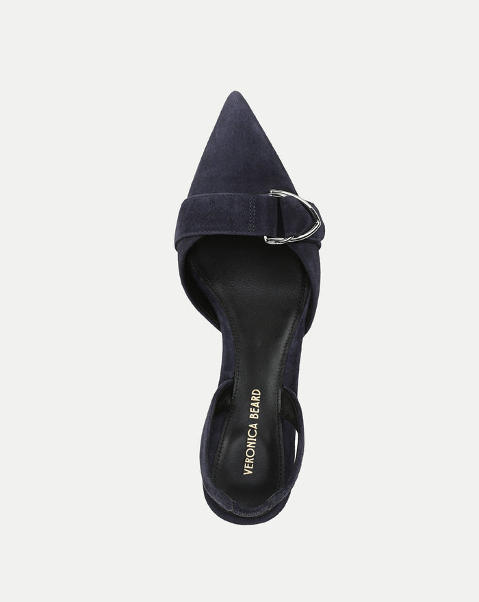 Veronica Beard Loralyn Slingback Buckle Heel - Navy
