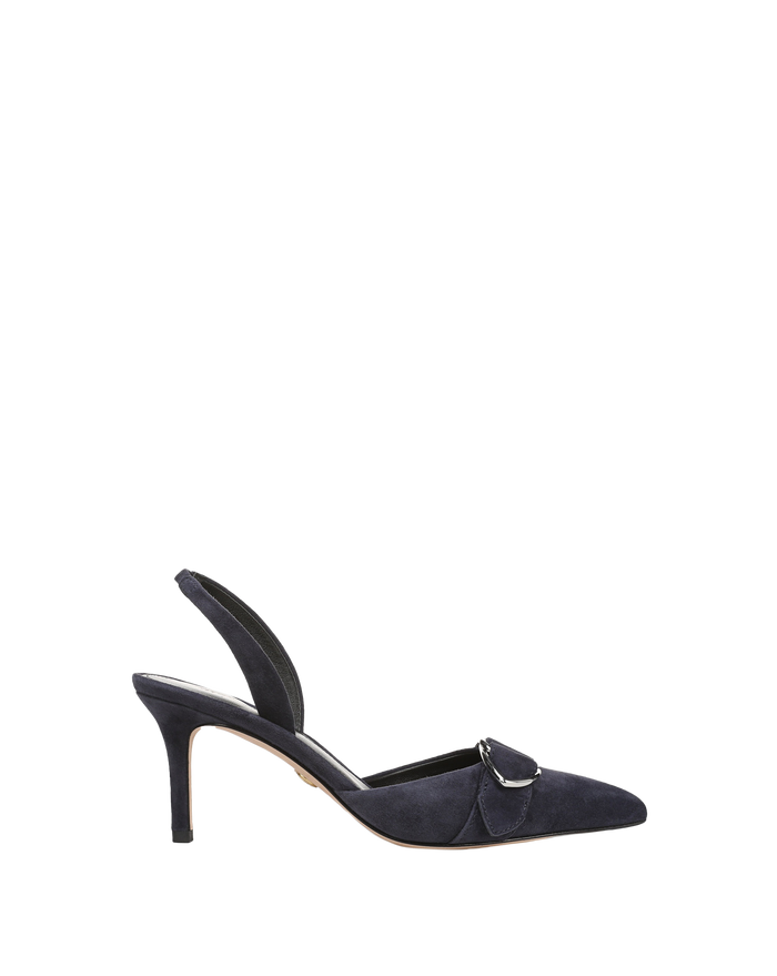 Veronica Beard Loralyn Slingback Buckle Heel - Navy