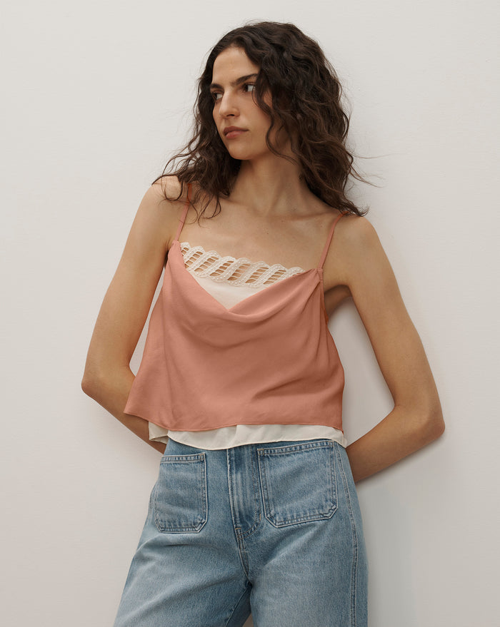 Veronica Beard Lumora Silk-Blend Camisole - Light Clay