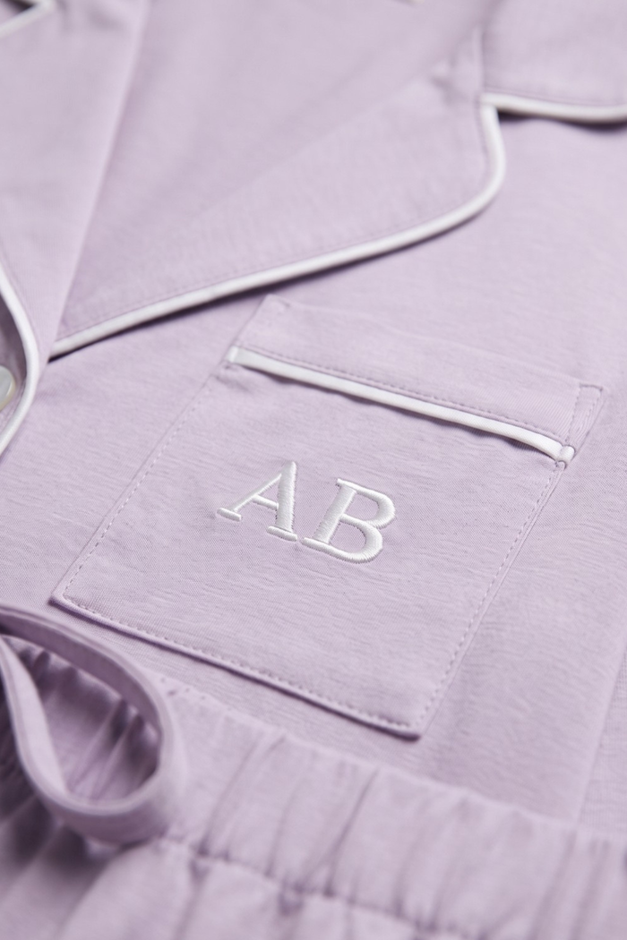 Luxe Stretch Cotton Pajama Set in Lavender