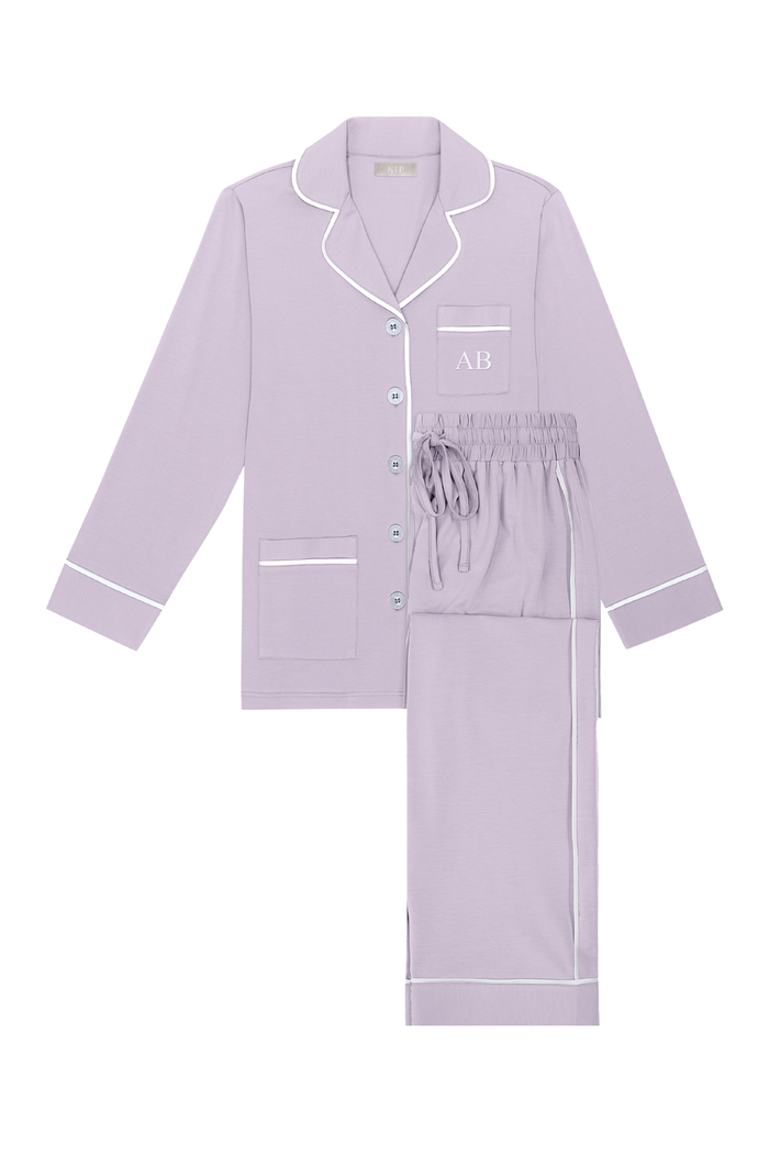 Luxe Stretch Cotton Pajama Set in Lavender