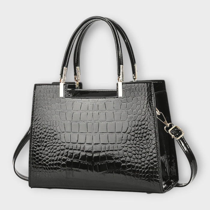 Maison Verdelle - Handtasche mit glänzendem Krokodilleder-Muster