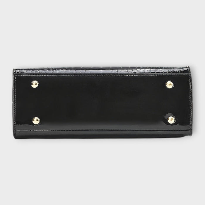 Maison Verdelle - Handtasche mit glänzendem Krokodilleder-Muster