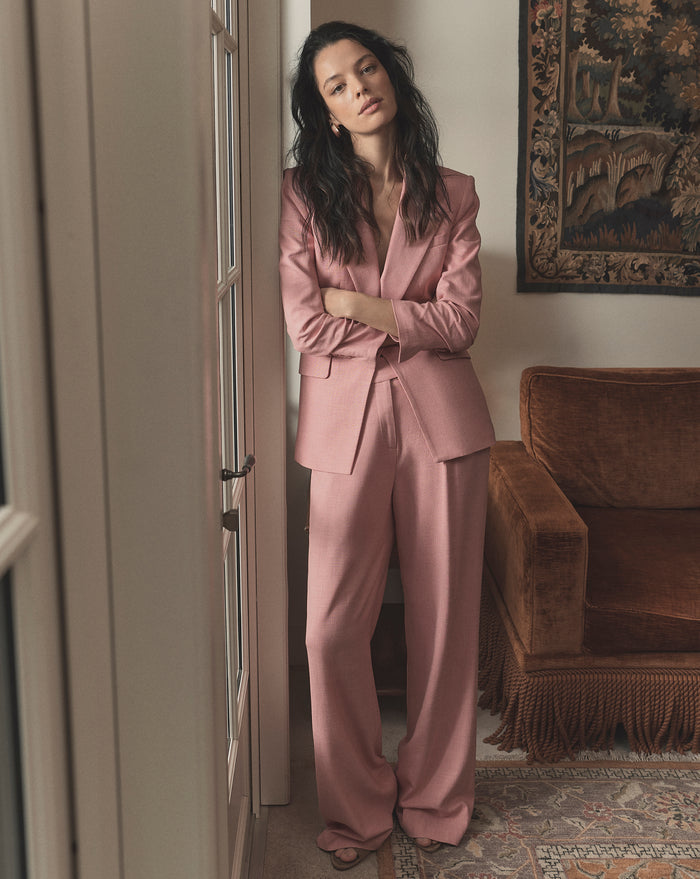 Veronica Beard Marbeau Wide-Leg Pant - Petal