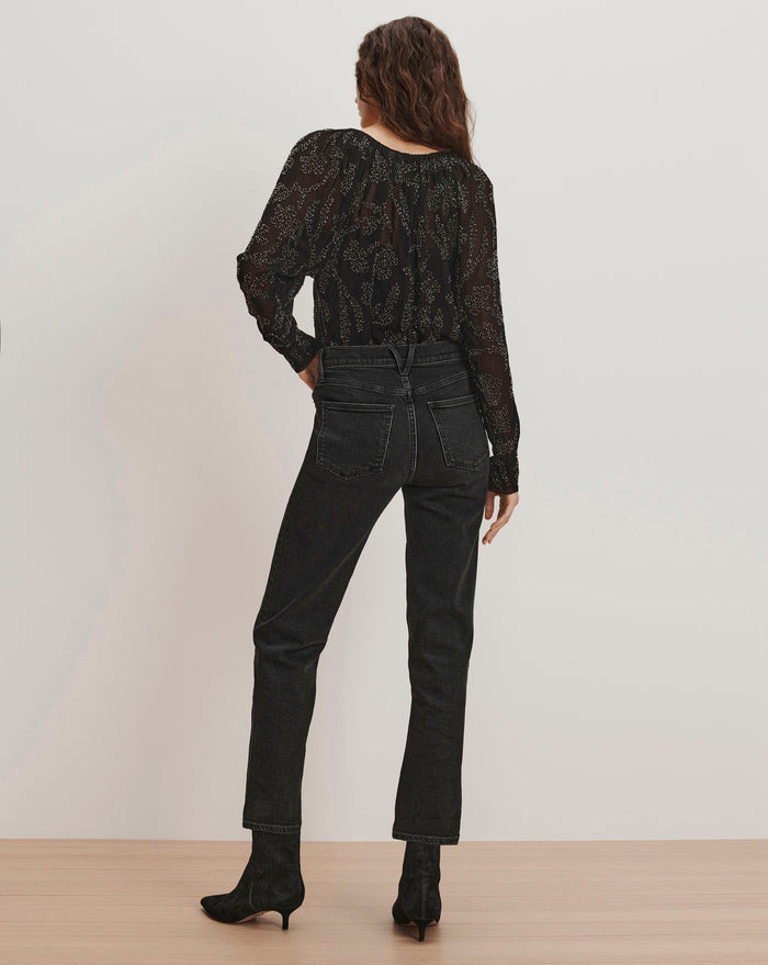 Veronica Beard Marlena Beaded Blouse - Black