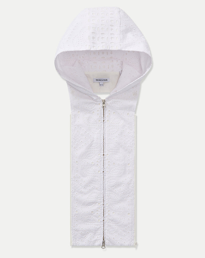 Veronica Beard Marlo Eyelet Hoodie Dickey - White