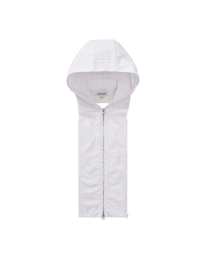 Veronica Beard Marlo Eyelet Hoodie Dickey White