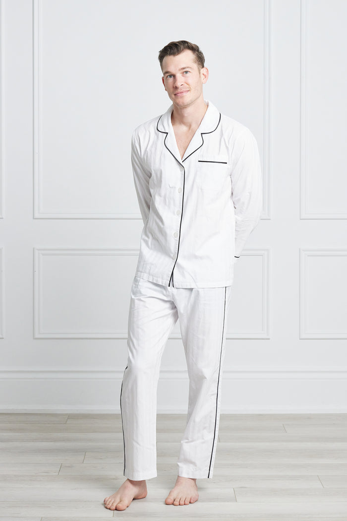 Men's Premium Cotton Pajama Set in Monochrome