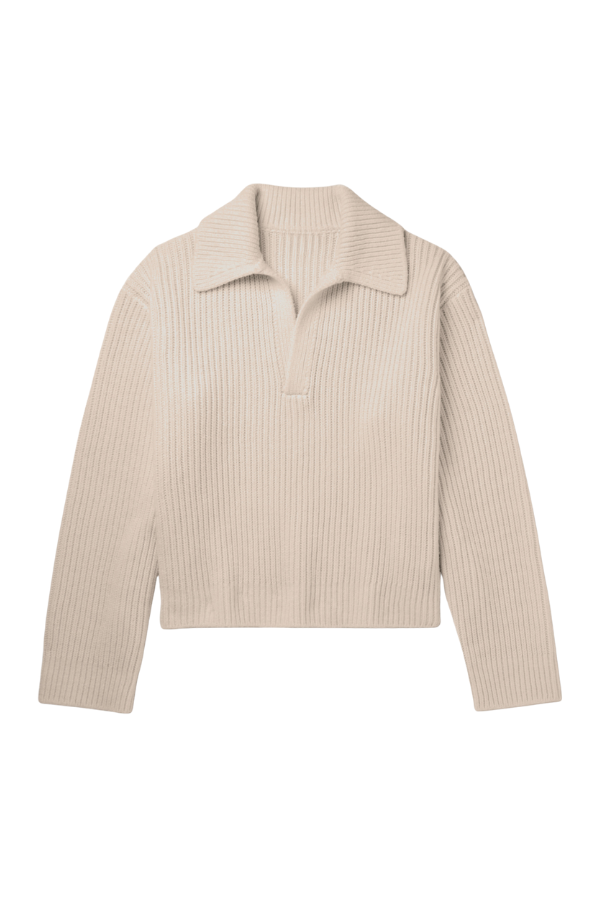 Merino Cashmere Lounge Sweater in Champagne