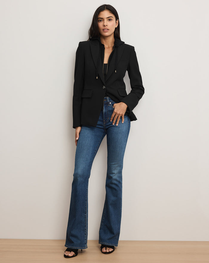 Veronica Beard Cashmere Hoodie Dickey - Black