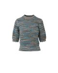 Veronica Beard Merivale Half-Sleeve Sweater - Stone Army Multi