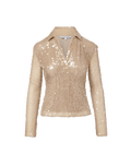 Veronica Beard Meryl Sequin Blouse - Champagne