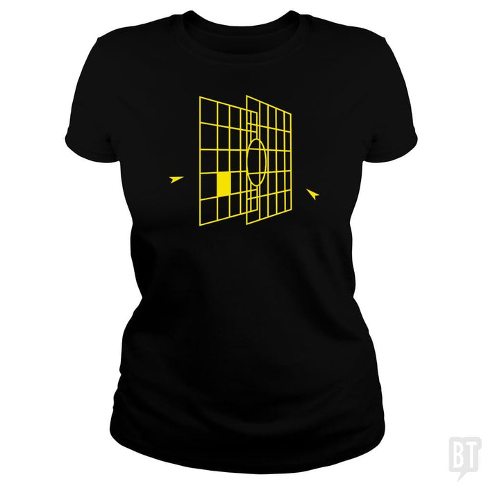 SunFrog-Busted Platinumshop Classic Ladies Tee / Black / S Millennium Falcon Targeting Computer