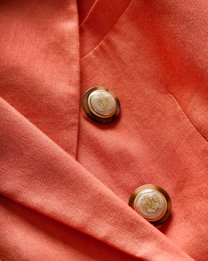 Veronica Beard Miller Stretch-Linen Dickey Jacket - Persimmon