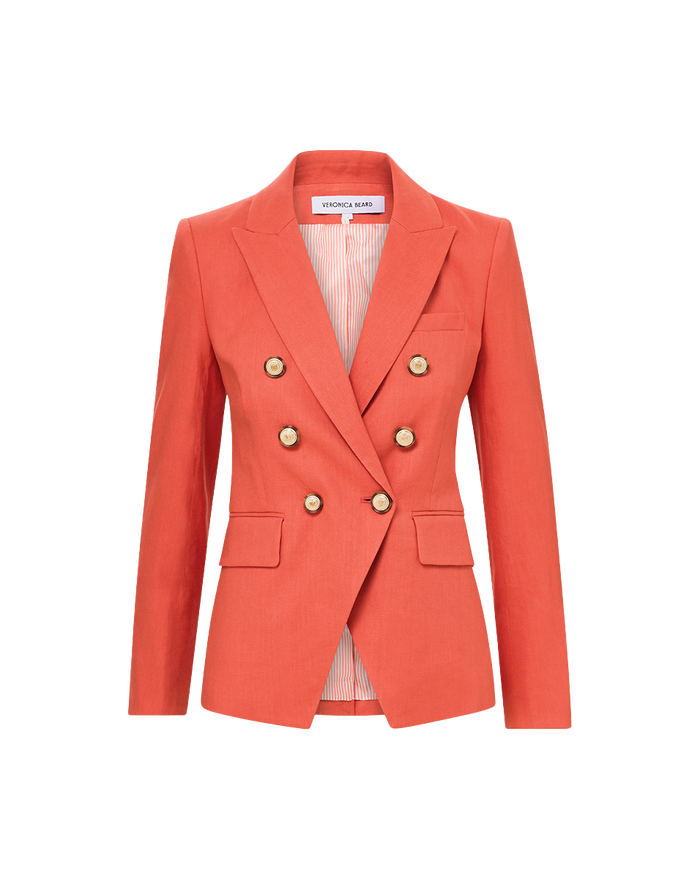 Veronica Beard Miller Stretch-Linen Dickey Jacket - Persimmon