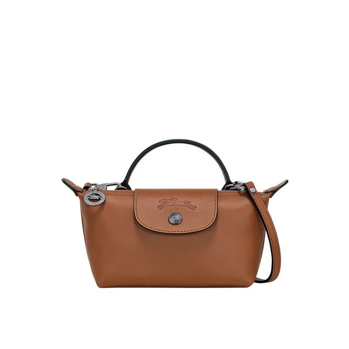 Mini-Leder Longchamp Tasche - Braun