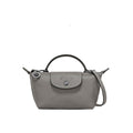 Mini Leder Longchamp Tasche - Grau