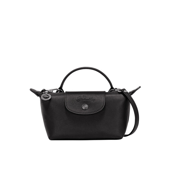Mini Leder Longchamp Tasche - Schwarz
